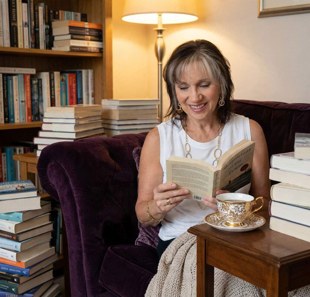 Wendy Ogilvie, professional crime and romance fiction editor, at her desk